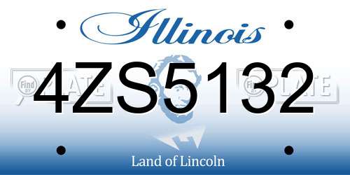 4ZS5132 Illinois License Plate