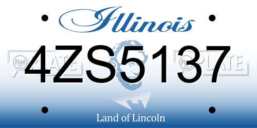 4ZS5137 Illinois License Plate