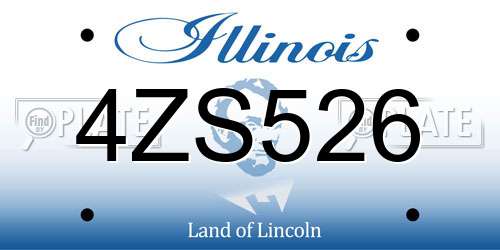 4ZS526 Illinois License Plate