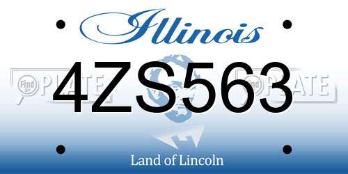 4ZS563 Illinois License Plate
