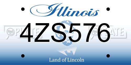 4ZS576 Illinois License Plate