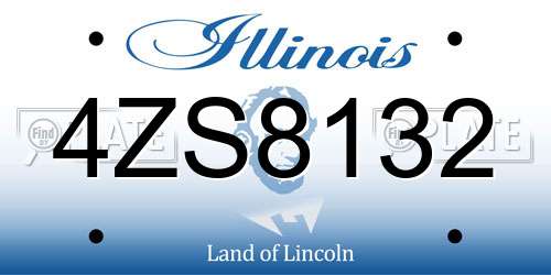 4ZS8132 Illinois License Plate