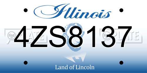 4ZS8137 Illinois License Plate