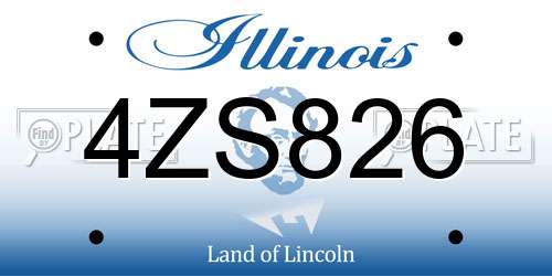 4ZS826 Illinois License Plate