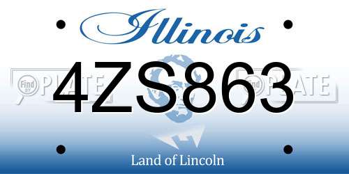 4ZS863 Illinois License Plate