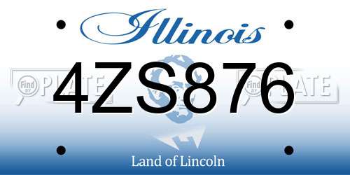 4ZS876 Illinois License Plate