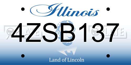 4ZSB137 Illinois License Plate