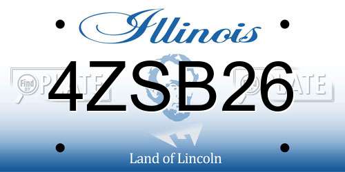 4ZSB26 Illinois License Plate