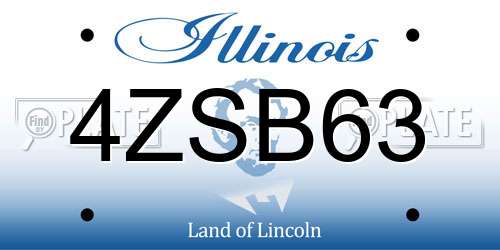 4ZSB63 Illinois License Plate
