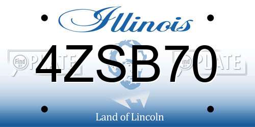 4ZSB70 Illinois License Plate