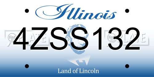 4ZSS132 Illinois License Plate