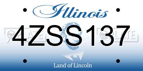 4ZSS137 Illinois License Plate