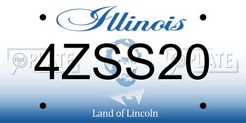 4ZSS20 Illinois License Plate