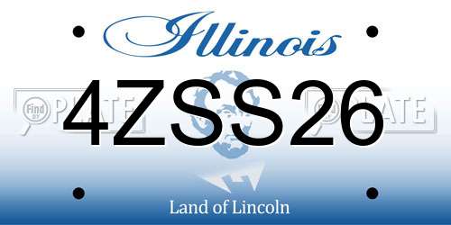 4ZSS26 Illinois License Plate