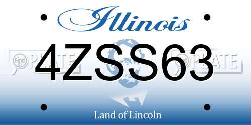 4ZSS63 Illinois License Plate