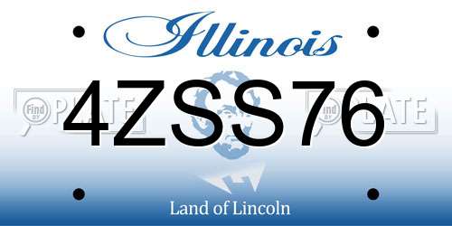 4ZSS76 Illinois License Plate