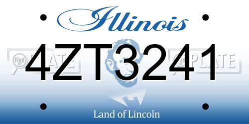 4ZT3241 Illinois License Plate