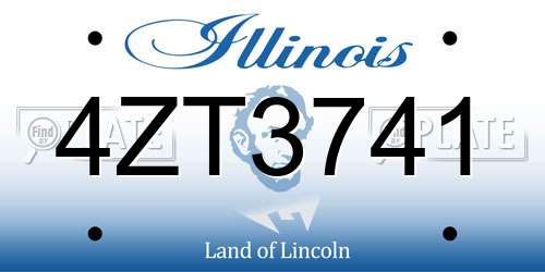 4ZT3741 Illinois License Plate
