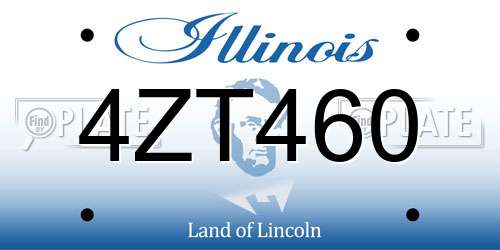 4ZT460 Illinois License Plate