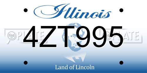 4ZT995 Illinois License Plate
