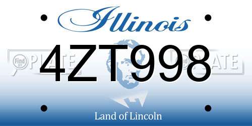 4ZT998 Illinois License Plate