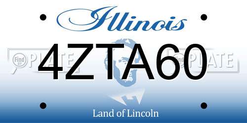 4ZTA60 Illinois License Plate