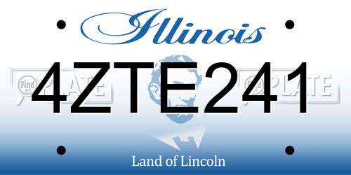4ZTE241 Illinois License Plate