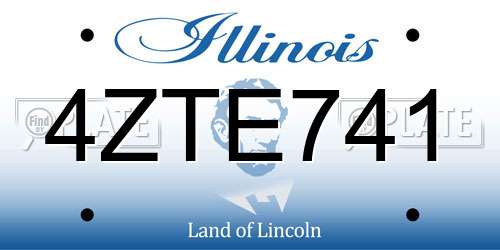 4ZTE741 Illinois License Plate