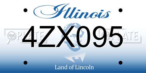 4ZX095 Illinois License Plate