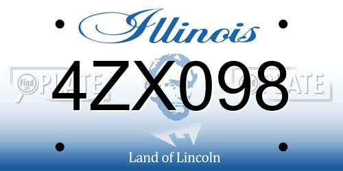 4ZX098 Illinois License Plate