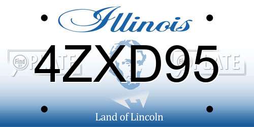 4ZXD95 Illinois License Plate