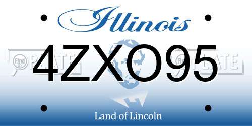 4ZXO95 Illinois License Plate