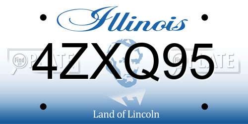 4ZXQ95 Illinois License Plate