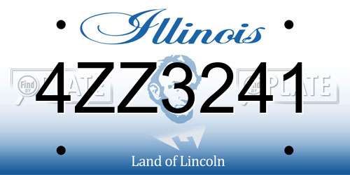 4ZZ3241 Illinois License Plate
