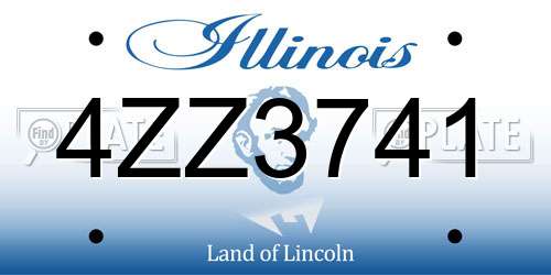 4ZZ3741 Illinois License Plate
