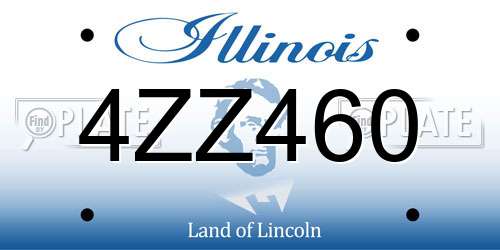 4ZZ460 Illinois License Plate