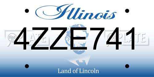 4ZZE741 Illinois License Plate