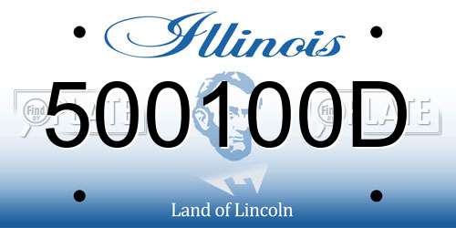 500100D Illinois License Plate