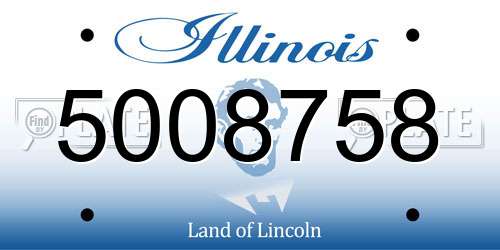 5008758 Illinois License Plate
