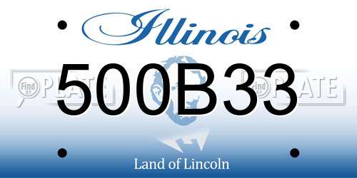 500B33 Illinois License Plate