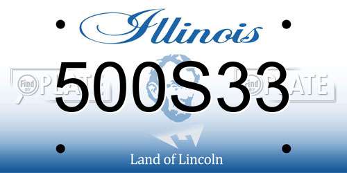 500S33 Illinois License Plate
