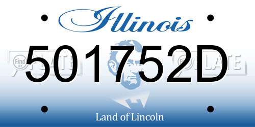 501752D Illinois License Plate