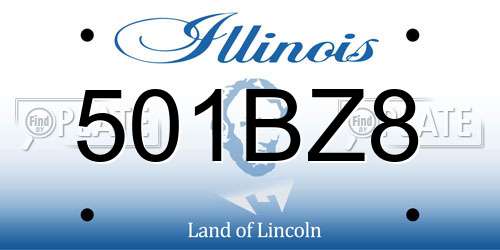 501BZ8 Illinois License Plate