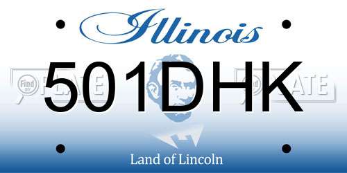 501DHK Illinois License Plate