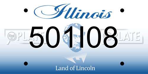 501I08 Illinois License Plate