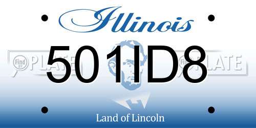 501ID8 Illinois License Plate