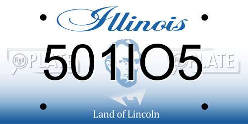 501IO5 Illinois License Plate