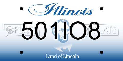 501IO8 Illinois License Plate
