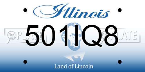 501IQ8 Illinois License Plate