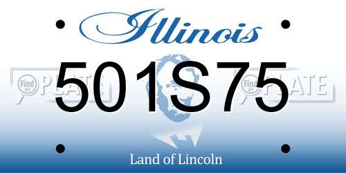 501S75 Illinois License Plate